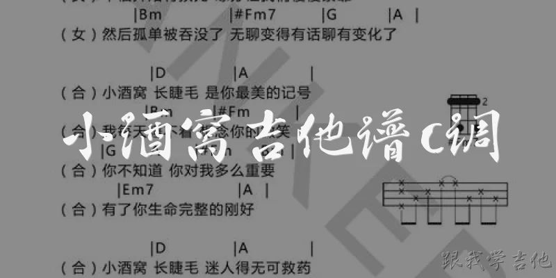 小酒窝吉他谱c调:《小酒窝》吉他谱C调简单版怎么找？